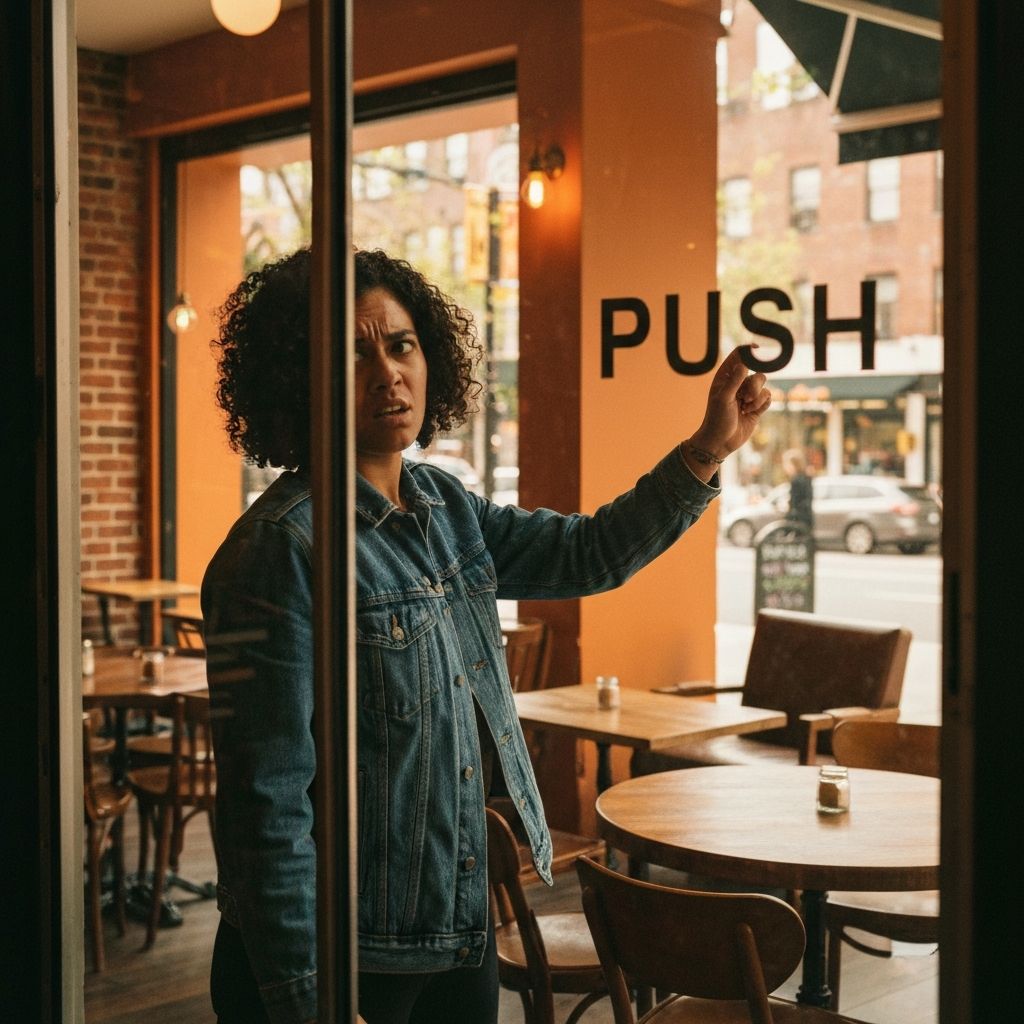 Man Pulls Push Door Twice. On a Date. She Left.