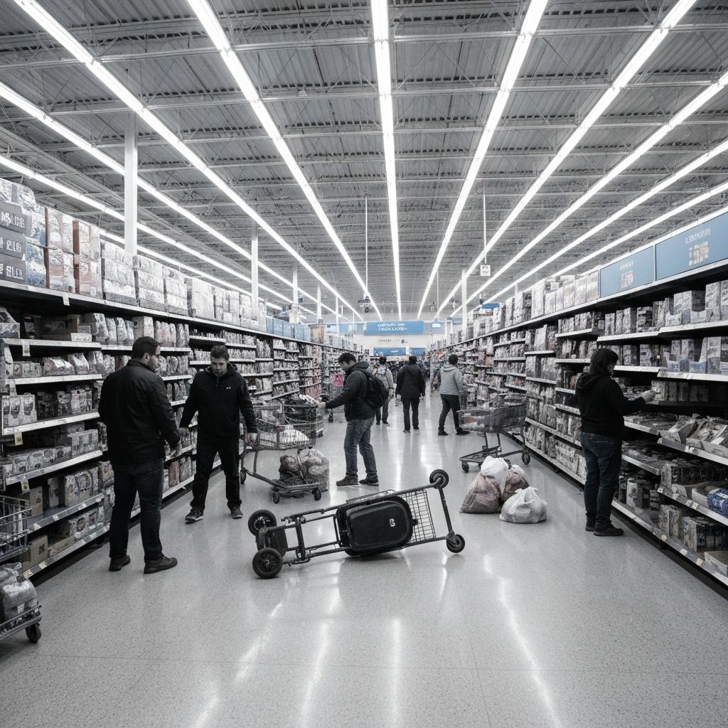 Walmart Mobility Scooter Abandoned in Frozen Foods. Owner Located in Electronics. Walking.